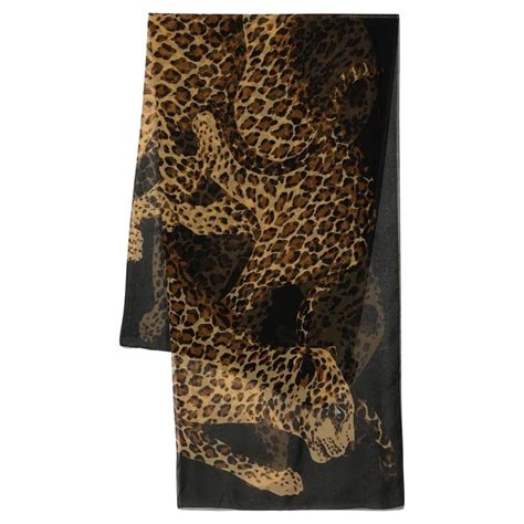 ysl leopard print scarf|yves saint laurent scarf vintage.